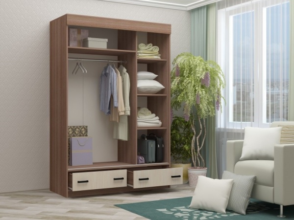 Шкаф-Купе Альба-5 (Ш-1500 х В-2216 х Г-576 мм)/Разные Цвета