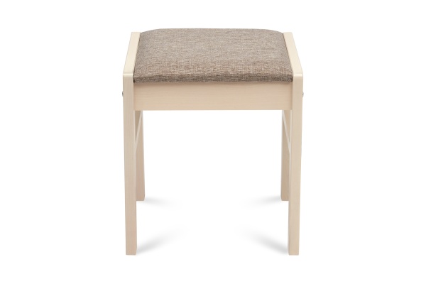 Табурет Модерн с мягкой крышкой выбеленная береза / темно-бежевый