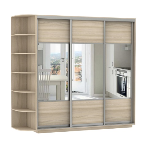Шкаф-Купе 3-х Створчатый Тиффани Рамир Комби Ш-1800/2100/2200 мм/Разные Цвета и Размеры