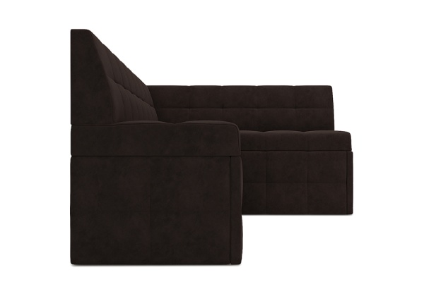 Кухонный угловой диван дельфин Атлантис микровелюр коричневый