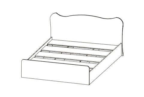 Кровать Каролина-7 МДФ 1,64х0,9х2,03 (сп.м.1,6х2,0)/Разные Цвета 